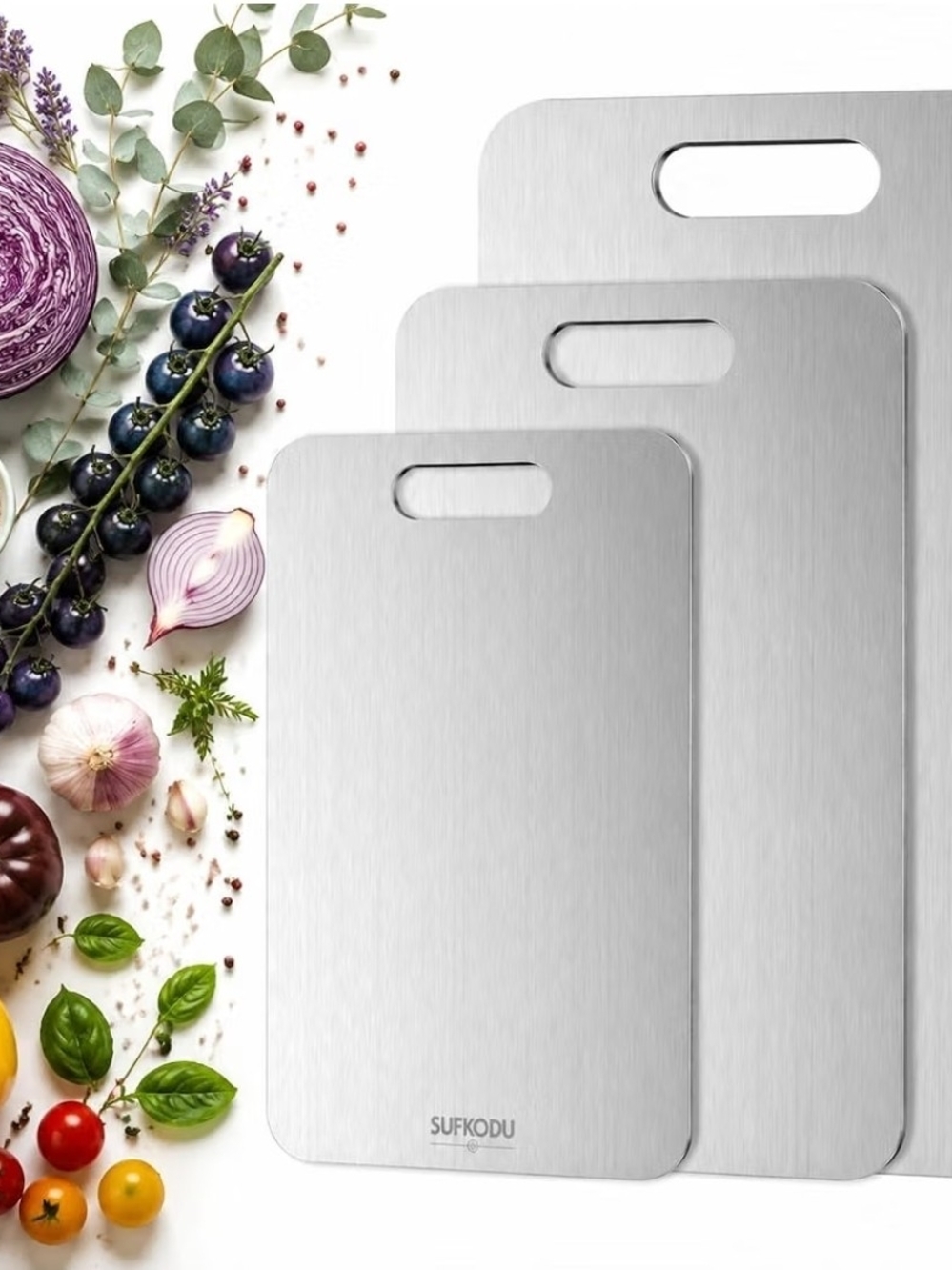 3-Piece Titanium Cutting Board Set, Double-Sided Titanium Chopping Boards